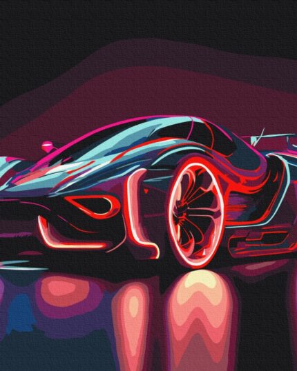 Картина за номерами "Brushme" /BS53713L/ "Неоновий автомобіль" 48*60см