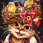 Картина за номерами "Brushme" /BS54421/ "Великодня киця" 40*50см