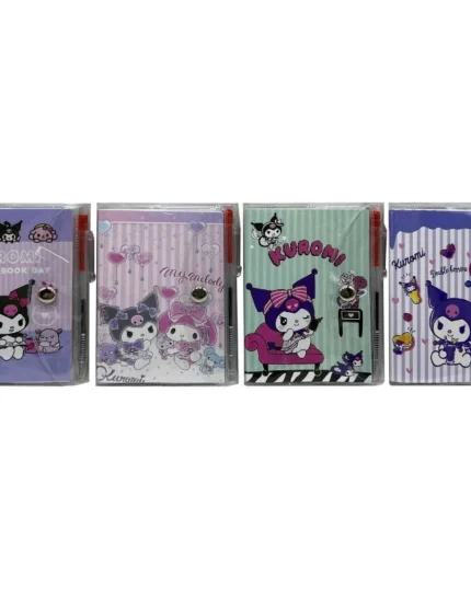 Блокнот Kuromi 10,5×13,5 см на кнопці з ручкою 60 арк – easy.net.ua