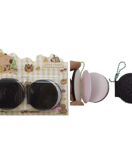 Блокнот 5*4см/64арк. /1602-2/ міні арома 2шт.обклад. силікон "Печиво Капібара"