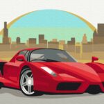 Картина за номерами "Brushme" /KBS0113/ "Червона машина" 30*40см