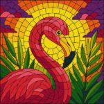 Картина за номерами "Ідейка" /KHO5165/ "Вітраж. Фламінго" 30х30см