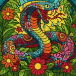 Картина за номерами "Ідейка" /KHO5170/ "Вітраж. Тропічна кобра" 30*30см