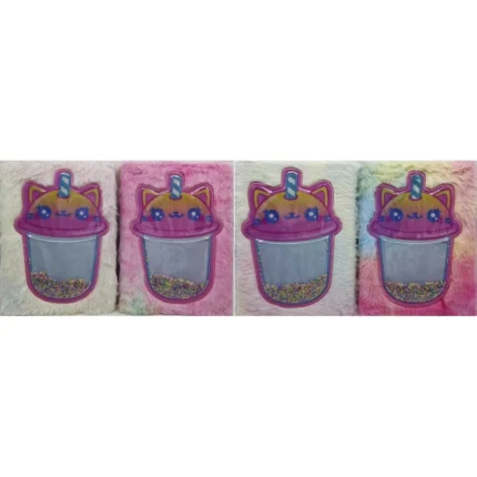 Блокнот А5/80арк. /М-121/ хутряна обкладинка "Сипкі кульки-Котик"