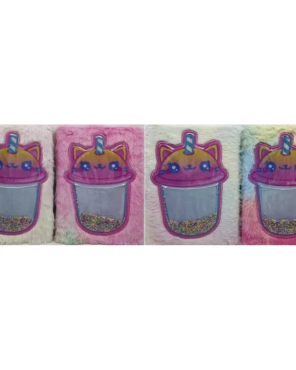 Блокнот А5/80арк. /М-121/ хутряна обкладинка "Сипкі кульки-Котик"