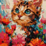 Картина за номерами "Ідейка" /KHO6599/ "Котик у квітах" 30*40см