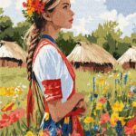 Картина за номерами "Ідейка" /KHO8485/ "Гарна українка" 30х40cm