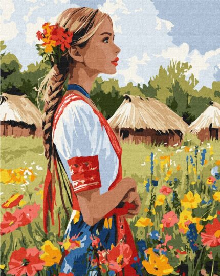 Картина за номерами "Ідейка" /KHO8485/ "Гарна українка" 30х40cm