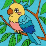 Картина за номерами "Ідейка" /KHO9071/ "Яскрава папужка" 25х25cm