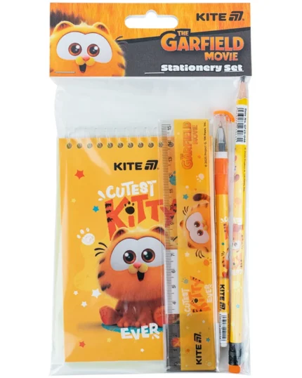 Блокнот А6/48 "Kite" /GF25-S03/ + ручка,олівець,лінійка, 4предмети, Garfield