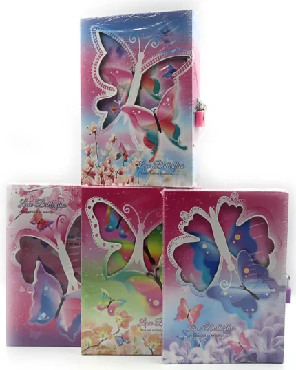 Блокнот 20,5*14см/50арк "JO" /DSCN2350/ "Парасолька, метелики" в короб. з замочком