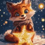 Картина за номерами "Ідейка" /KHO6696/ "Мрійливе лисеня" 30*40см