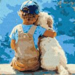 Картина за номерами "Ідейка" /KHO8639/ "Хлопчик та пес" 30*40см