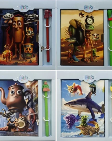 Блокнот 13*18/50арк. /36670-B/ на замочці мет.+руч.кулькова "Меми Italian Brainrot" у коробці