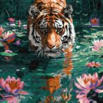 Картина за номерами "Ідейка" /KHO6614/ "Тигр на полюванні" 40*50см