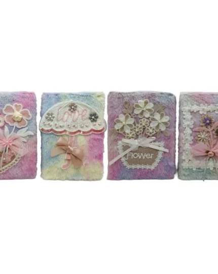 Блокнот А5/80арк. /М-124/ хутряна обкл. "Квітка-перли"