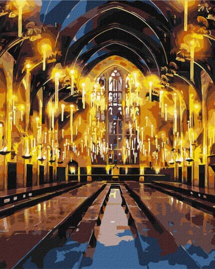 Картина за номерами "Ідейка" /KHO5233/ "Harry Potter: Велика зала з фарбами металік" 40*50см