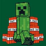 Картина за номерами "SANTI" /954930/ "Minecraft. Кріпер та вибухівка", 25*25см, з алмазною мозаїкою