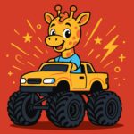 Картина за номерами "Ідейка" /KHO1305/ "Жираф на машині" 25х25см