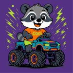 Картина за номерами "Ідейка" /KHO1311/ "Єнот на машині" 25х25см