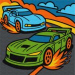 Картина за номерами "Ідейка" /KHO1324/ "Гарячі перегони" 25x25см