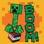 Картина за номерами "SANTI" /954932/ "Minecraft. Кріпер БУУМ!", 25*25см, з алмазною мозаїкою