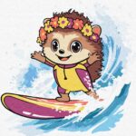 Картина за номерами "Ідейка" /KHO1255/ "Літо. Їжак ловить хвилю" 25*25см