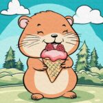 Картина за номерами "Ідейка" /KHO1256/ "Літо. Хомячок з морозивом" 25*25см