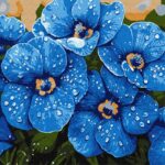 Картина за номерами "Ідейка" /KHO3316/ "Фіалки в росі" 40*40см