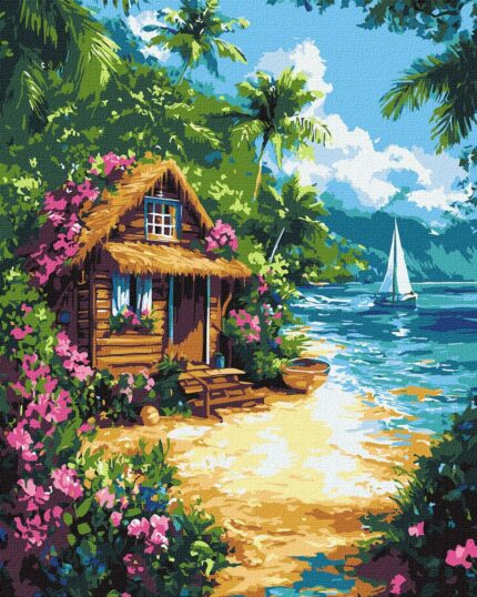Картина за номерами "Ідейка" /KHO6373/ "Будинок у тропіках" 30*40см