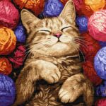 Картина за номерами "Ідейка" /KHO6710/ "Кіт у клубочках" 40*50см