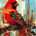 Картина за номерами "Ідейка" /KHO6732/ "Міська пташка" 30*40см