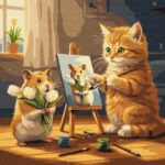 Картина за номерами "Ідейка" /KHO6758/ "Кіт художник" 40*40см