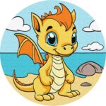 Картина за номерами "Ідейка" /KHO-R1046/ "Чарівний дракон" ø19см