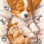 Картина за номерами "Ідейка" /KHO6617/ "Сонний коргі" 30х40см