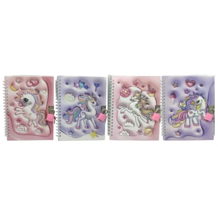 Блокнот 13*18/48арк. /36605/ на замочку "Єдиноріг-3D"