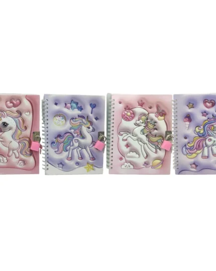 Блокнот 13*18/48арк. /36605/ на замочку "Єдиноріг-3D"