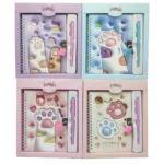 Блокнот 13*18/48арк. /36995-A/ на замочку +руч.кулькова "Лапка-3D" у коробці