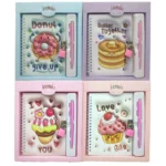 Блокнот 13*18/48арк. /36989-A/ на замочку +руч.кулькова "Смаколик-3D" у коробці