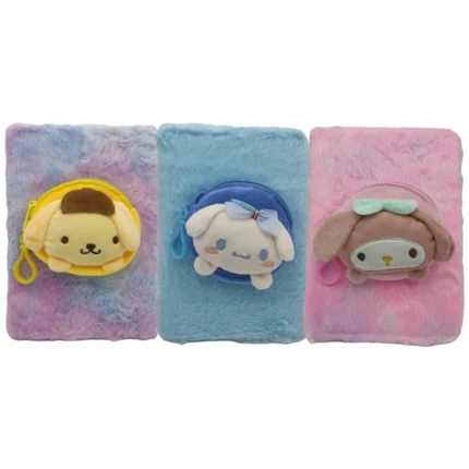 Хутряний блокнот A5 Kuromi з гаманцем 80 арк – easy.net.ua