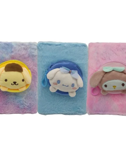 Хутряний блокнот A5 Kuromi з гаманцем 80 арк – easy.net.ua