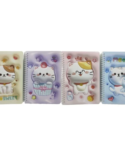 Блокнот А5/60арк. /32601-К/ на спіралі обкладинка-3D "Котик"