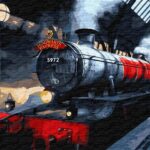 Картина за номерами "Ідейка" /KHO5210/ "Harry Potter: Гоґвортський експрес з фарбами металік extra" 40*50см