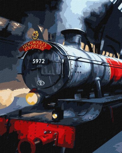 Картина за номерами "Ідейка" /KHO5210/ "Harry Potter: Гоґвортський експрес з фарбами металік extra" 40*50см