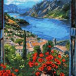 Картина за номерамис "Пристань у горах" 40*50см (KHO2904)