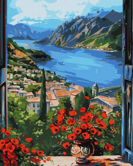 Картина за номерамис "Пристань у горах" 40*50см (KHO2904)