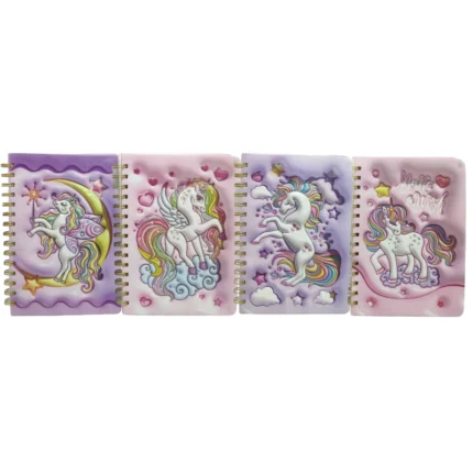 Блокнот А5/80арк. /32612-А/ на спіралі обкладинка-3D "Єдиноріг"