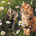 Картина за номерами "Ідейка" /KHO6631/ "Котики у квітах" 40х50см