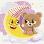 Картина за номерами "Brushme" /KBS0088/ "Сонний ведмедик" мetalic/флуоресцентні 30*40см