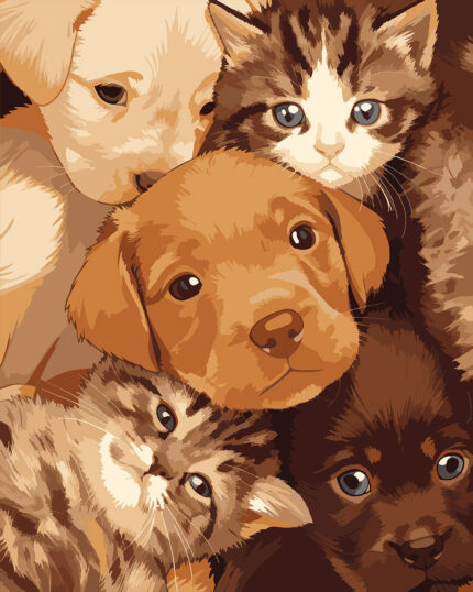 Картина за номерами "Милі мордочки", 40*50см "SANTI" (955765)